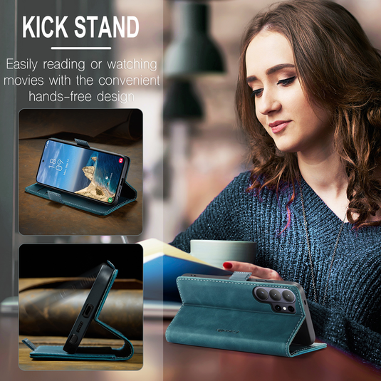 [With Card Slot] Samsung Galaxy S26/Plus/Ultra - PU Leather Flip Wallet Series Shockproof Phone Case