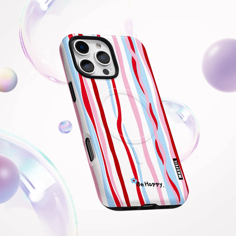 Load image into Gallery viewer, [Magsafe Compatible] Apple iPhone 17/Air/Pro/Max - Minimalist Stripe Shockproof Stand Case
