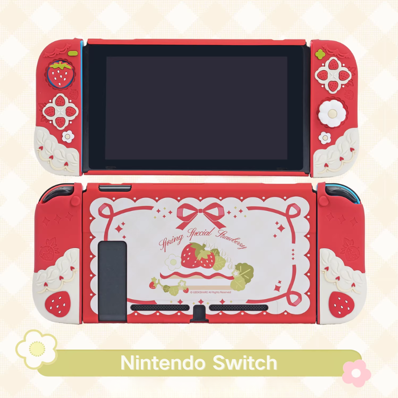 Load image into Gallery viewer, Nintendo Switch /Switch OLED/Switch 2 (2025) - Cute Strawberry Silicone Protective Cover Case
