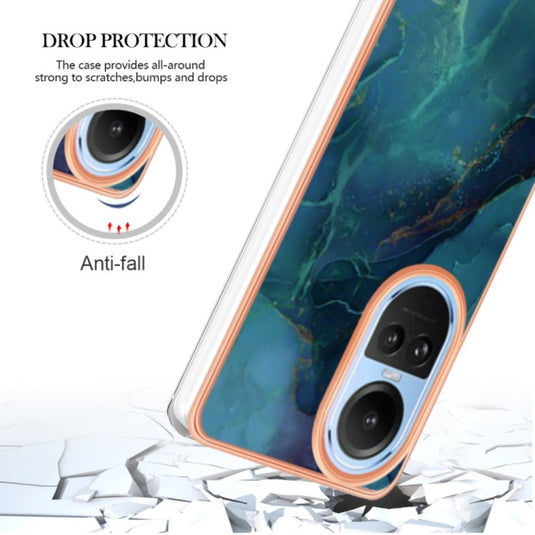 OPPO A58 4G (CPH2577) - TPU Electroplated Marble Pattern Stylish Phone Case