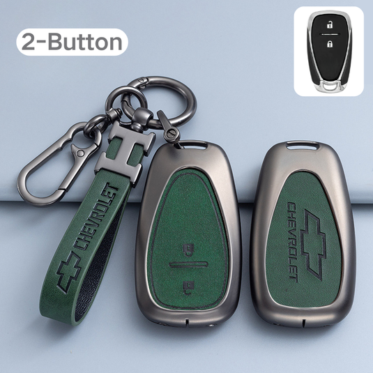 Chevrolet Zinc Alloy + PU Leather Car Key Fob Case Cover For Cavalier, Malibu, Cruze, Trax, Monza, Sail