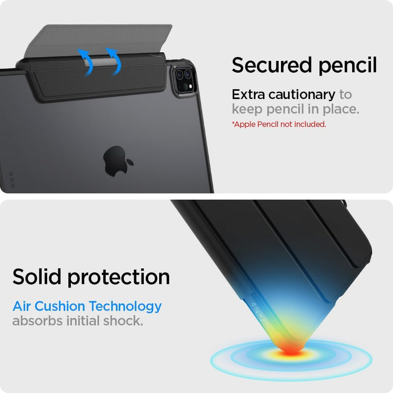 Load image into Gallery viewer, [Built-in Stand][With Pencil Holder] Apple iPad Pro 11 Case 2022/2021/2020/2018 [M2/M1/4th/3rd/2nd/1st Gen]  SPIGEN Air Cushion Protective Technology Hard Transparent Back Clear Cover Case
