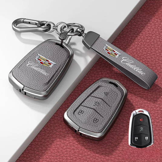 Cadillac Zinc Alloy + Leather Protection Car Key Fob Case Cover For XT5, TS-L, CT6, XT4, XTS - i-Station Mobile Phone & Electronic Device Repair and Accessories