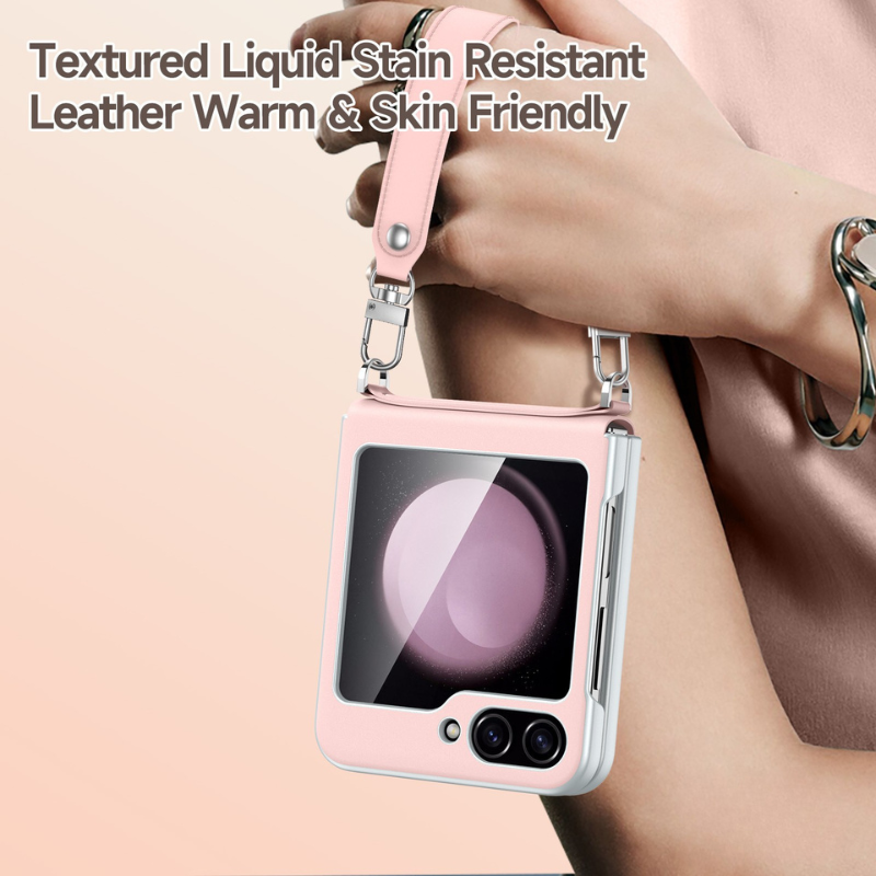 [With Lanyard] Samsung Galaxy Z Flip6 SM-F741 Folding Liquid Leather Anti-fouling Case - i-Station Mobile Phone & Electronic Device Repair and Accessories