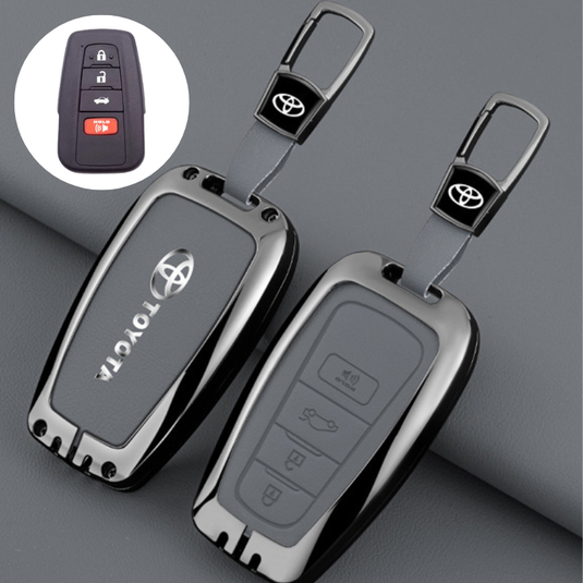 Toyota Full Metal Coverage + PU Leather Car Key Fob Case Cover For Camry, Camry Hybrid, Prius, Avalon, Highlander, Corolla, RAV4, 4Runner - i-Station Mobile Phone & Electronic Device Repair and Accessories