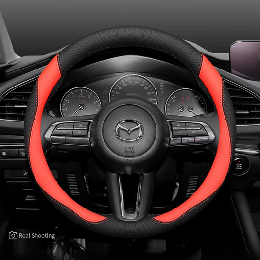 Mazda Premium Nappa Leather Breathable Ultra-Thin Non-Slip Steering Wheel Cover For Mazda 3 Axela, CX-5, CX-4, Atenza, CX-30, CX-50, Mazda 6, Ruiyi - i-Station Mobile Phone & Electronic Device Repair and Accessories