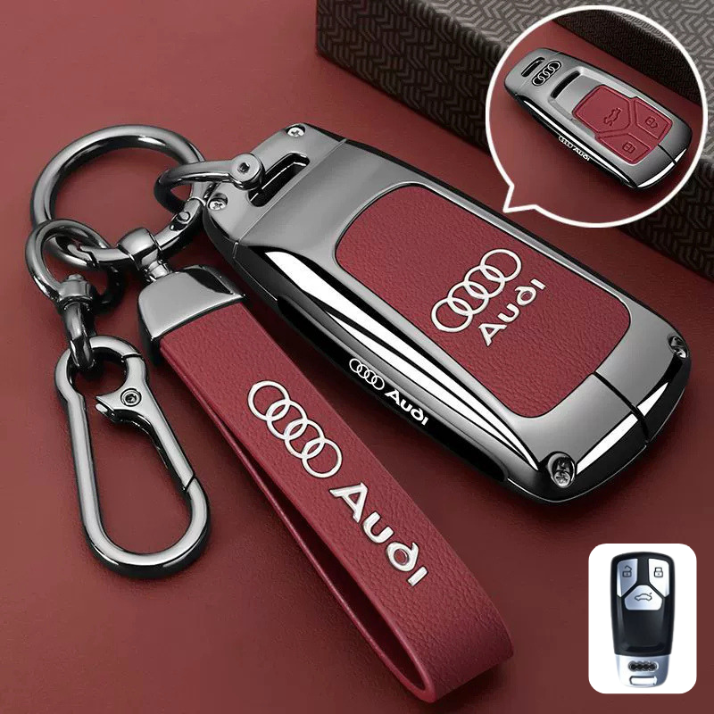 Load image into Gallery viewer, Audi Premium Leather Protection Car Key Fob Case Cover For A3, A4, A5, A6, Q2, Q3, Q5, Q7, Q8, e-tron - i-Station Mobile Phone &amp; Electronic Device Repair and Accessories
