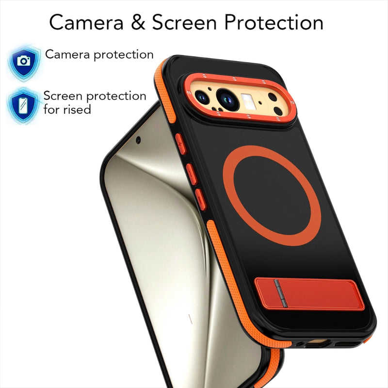 Load image into Gallery viewer, Google Pixel 9/Pro/Pro XL - TPU + Acrylic 2 in 1 Integrated Shockproof Magnetic Stand Case
