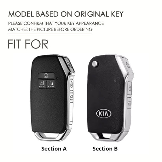 Kia Zinc Alloy Leather Car Key Protection Case For Sportage, Carnival, Sedona, K3, K4, K5