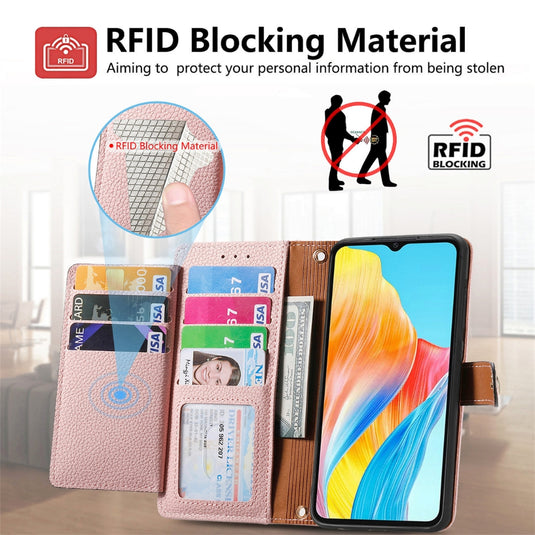 [With Card Slot] OPPO Reno11/Pro/F - PU leather Crossbody Wallet Style Shockproof Phone Case