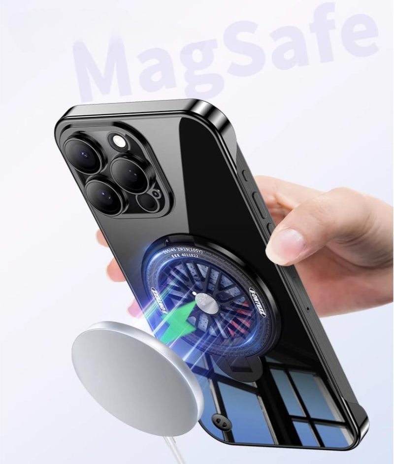 Load image into Gallery viewer, [Gyro bracket] [No Frame] Apple iPhone 15/Plus/Pro/Max - PC Material Transparent Magsafe Magnetic Protective Case
