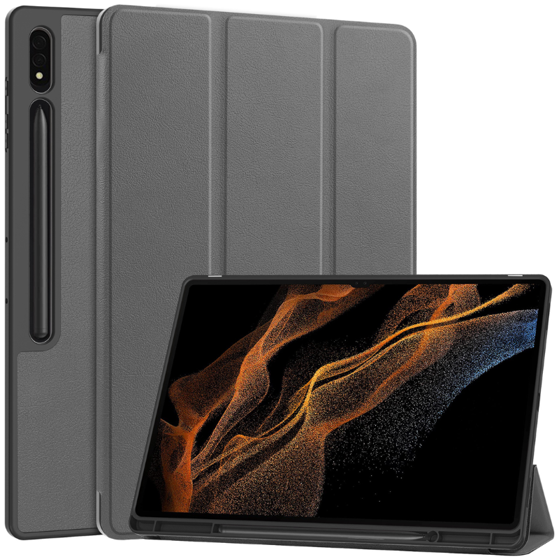 Load image into Gallery viewer, [With Pen Slot] Samsung Galaxy Tab S9 Ultra 14.6’’ 2023 (X910) Tri-fold TPU Leather Soft Case
