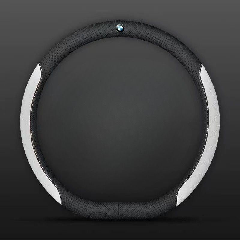 Load image into Gallery viewer, BMW PU Leather Steering Wheel Cover with Heat-Pressed Embossed Texture For 5 Series (530), 3 Series, 7 Series, 1 Series, X1, X2, X3, X4, X5, i3, iX3
