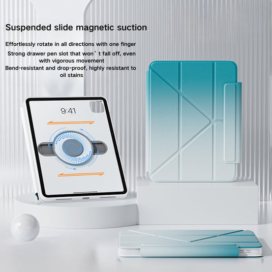 [Floating Track] [With Pen Slot] Apple iPad Pro 12.9" 2018/2020/2021/2022 - Detachable Magnetic Shockproof Protective Case