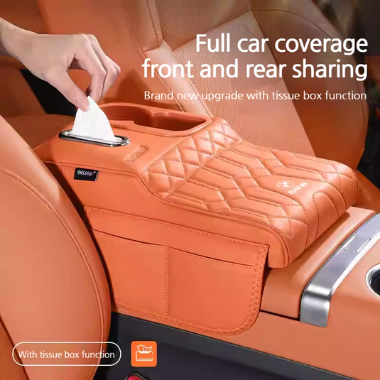 BWM Car Multi-Functional Leather Armrest Box Heightening Pad for 3 Series, 5 Series, 7 Series, X1, X2, X3, X4, X5