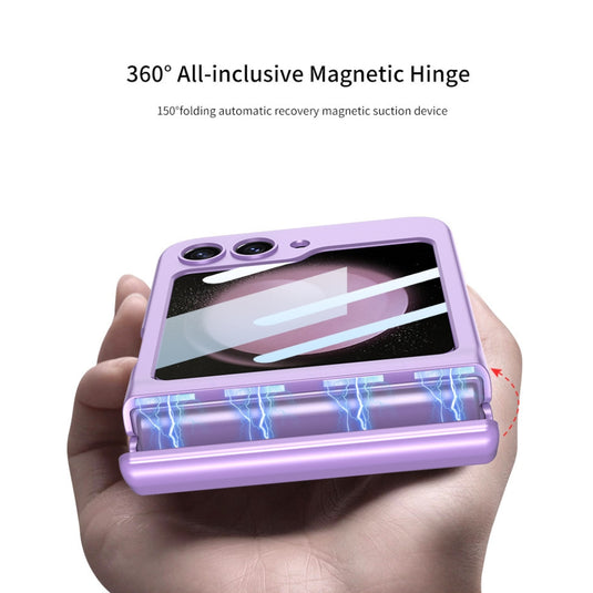 [With Pen Slot] Samsung Galaxy Z Flip 5 (SM-F731) - Magnetic Hinge Shockproof Phone Case