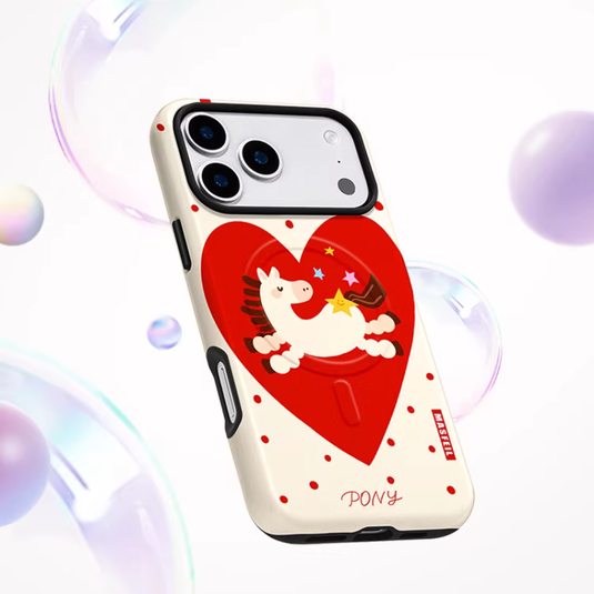 [Magsafe Compatible] Apple iPhone 17/Air/Pro/Max - Lucky Pony Shockproof Stand Case