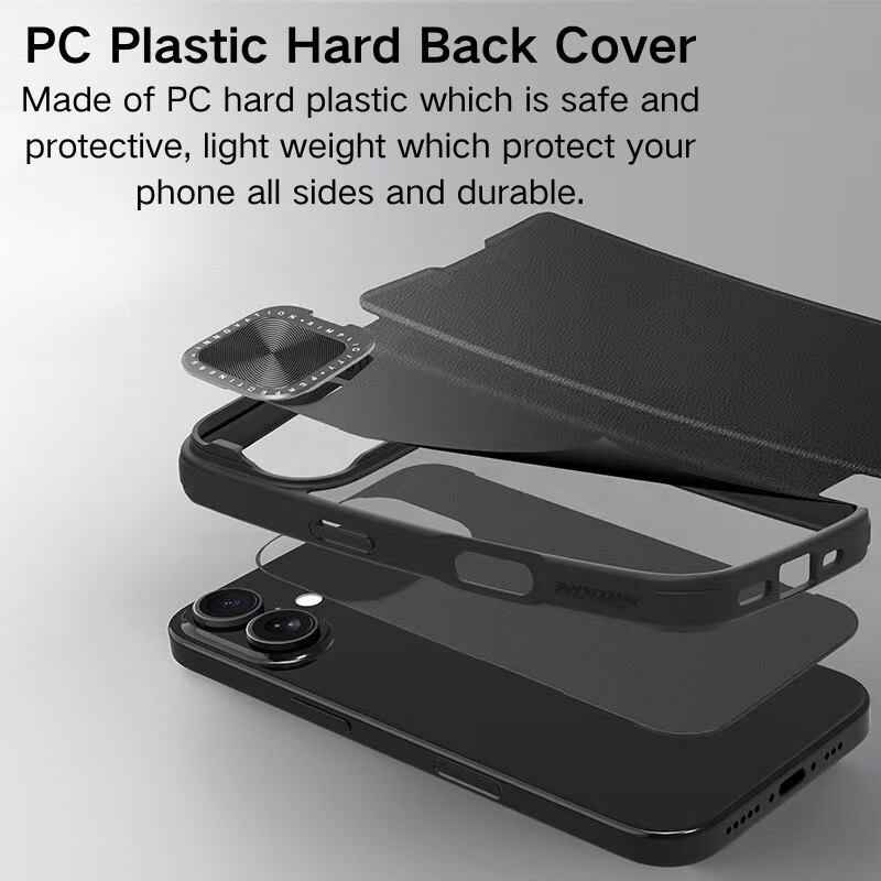 Load image into Gallery viewer, [With Card Slot][Built-in Lens Bracket] Apple iPhone 16/Pro/Pro Max Business Flip Full-cover Shockproof Genuine Leather Series Case
