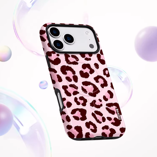 [Magsafe Compatible] Apple iPhone 17/Air/Pro/Max - Minimalist Leopard Print Shockproof Stand Case