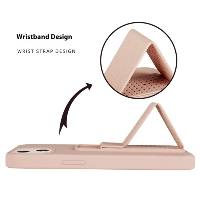 Load image into Gallery viewer, [Folding Integrated Stand] Apple iPhone 15/Plus/Pro/Max - Liquid Silicone Protective Case
