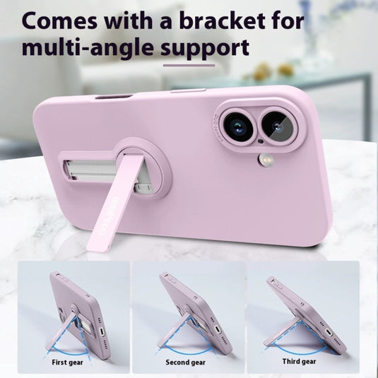 [360° Rotating Bracket] Apple iPhone 16/Plus/Pro/Max - Washable Liquid Silicone Protective Case