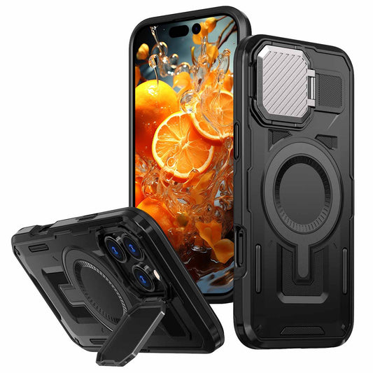 [Built-in Stand & Camera Protector & Magsafe] Apple iphone 16/16 Plus/16 Pro/16 Pro Max - Shield Shockproof Rugged Heavy Duty Case