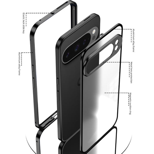 Google Pixel 7/Pro/A - Metal Frame Frosted Magnetic Phone Case