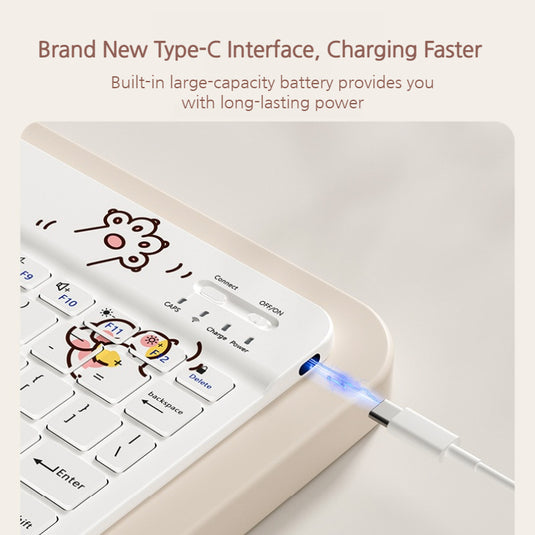 [With Backlit] Apple iPad 5/6 9.7'' 5/6th Gen (2017/2018) - Cartoon Rotation Magnetic Adsorption Keyboard Case - i-Station Mobile Phone & Electronic Device Repair and Accessories