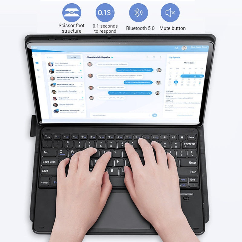 Load image into Gallery viewer, [Detachable] Samsung Galaxy Tab S10 FE Plus (2025) 13.1&quot; - Magnetic Touchpad Wireless Keyboard Case
