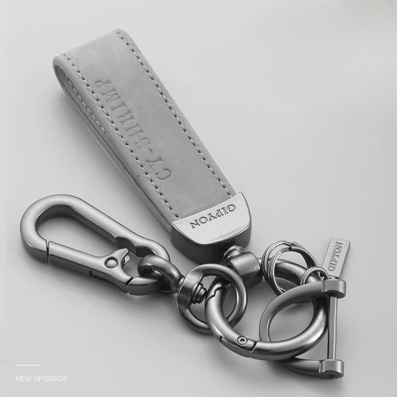 Load image into Gallery viewer, Minimalist Suede Car Keychain with Zinc-Aluminum Alloy Key Ring
