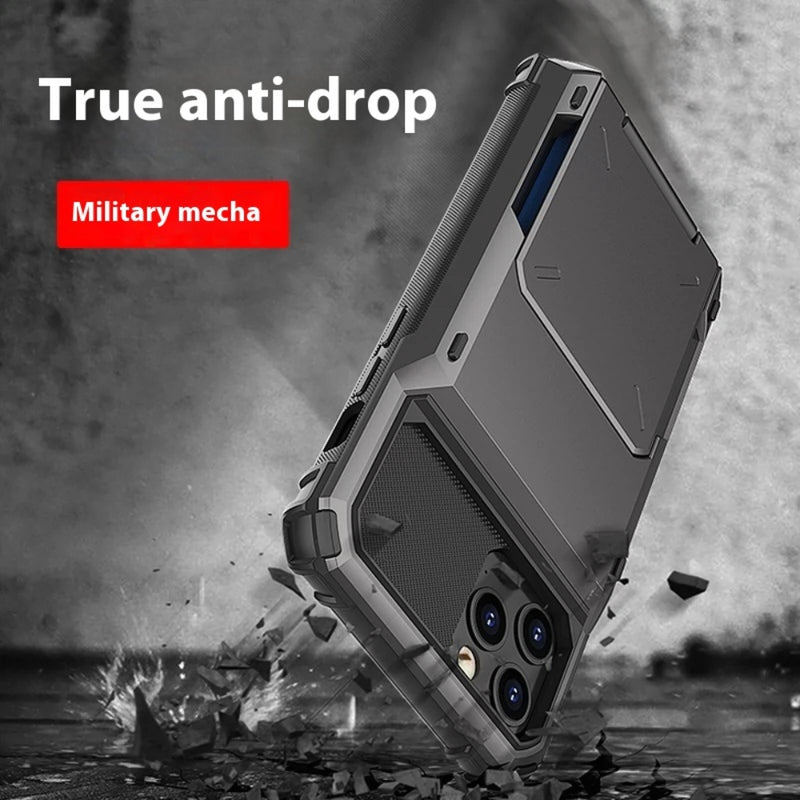 Load image into Gallery viewer, [With Card Slot] Apple iPhone 15/Plus/Pro/Max - TPU + PC 2 in 1 Drop Proof Protective Shell Mecha Case
