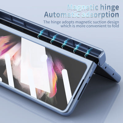 [With Pen Slot] Samsung Galaxy Z Fold 3(SM-F926) - Full Coverage Electroplated Magnetic Hinge Shockproof Protective Case - i-Station Mobile Phone & Electronic Device Repair and Accessories