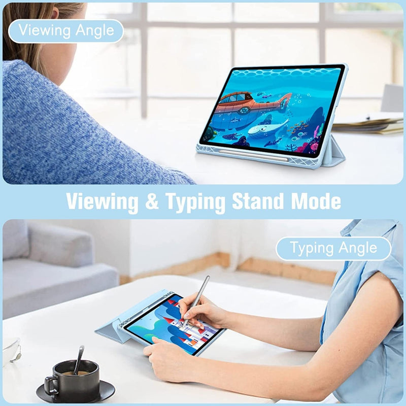 Load image into Gallery viewer, [With Pen Slot] Samsung Galaxy Tab S7 Plus/S7 FE/S8 Plus 12.4&quot; - Transparent Acrylic Back Stand Tablet Case
