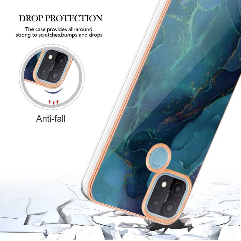 Load image into Gallery viewer, OPPO A15 /A15s - TPU Electroplated Marble Pattern Stylish Phone Case
