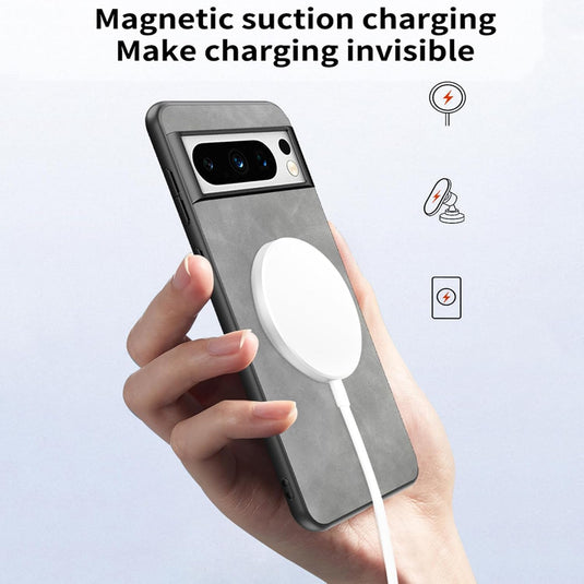 [360° Rotating Bracket] Google Pixel 7/Pro/A - Silicone + Sheepskin 2 in 1 Magnetic Phone Case