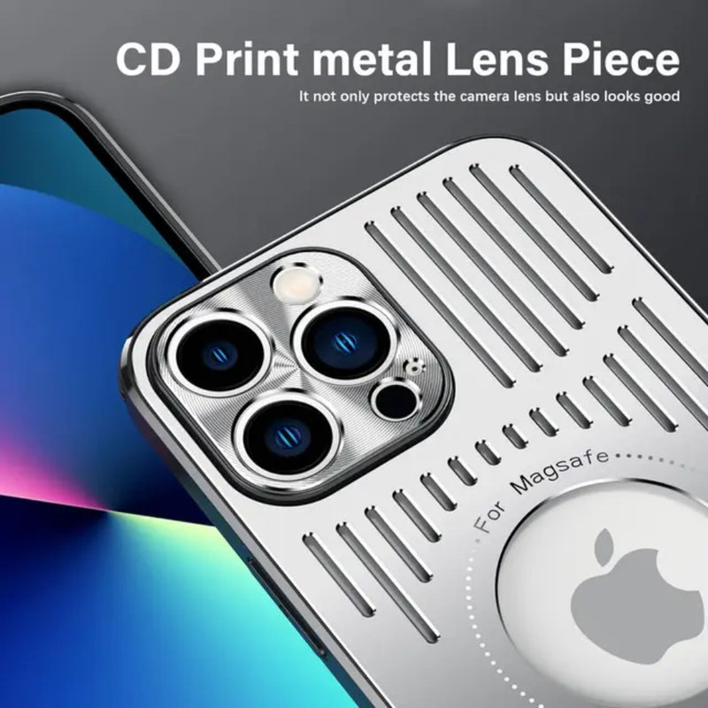 Load image into Gallery viewer, [Magsafe Compatible] Apple iPhone 15/Plus/Pro/Max - Metal Hollowed Out Heat Dissipation Protection Case
