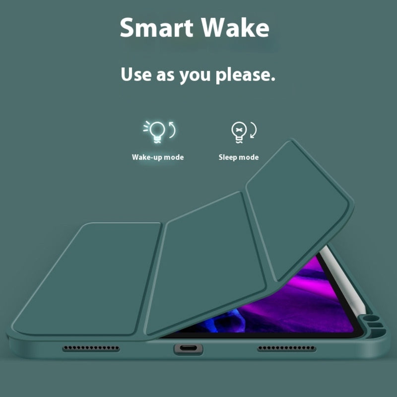 Load image into Gallery viewer, [With Pen Slot] Apple iPad 10.2&quot; 7th/8th/9th (2019/2020/2021) - Soft TPU Smart Sleep Drop Proof Magnet Stand Case
