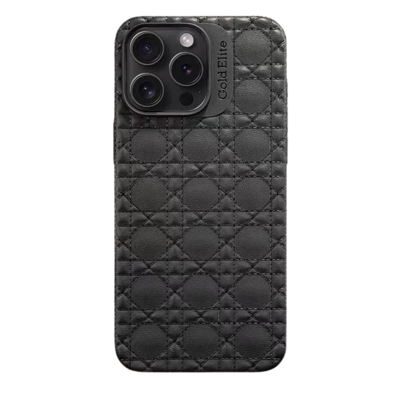 Load image into Gallery viewer, Apple iPhone 14 Pro/Pro Max Rhombic Genuine Leather Anti-drop Essentials Series Case
