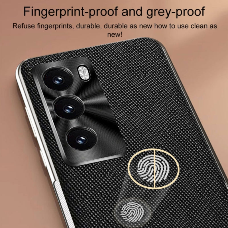 Load image into Gallery viewer, OPPO Reno12/Pro - Silver Edge Cross Texture PU Leather Phone Case
