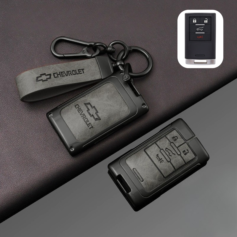 Load image into Gallery viewer, Chevrolet Zinc Alloy + PU Leather Car Key Fob Case Cover For Malibu, Equinox, Trax, Express, Silverado, Captiva
