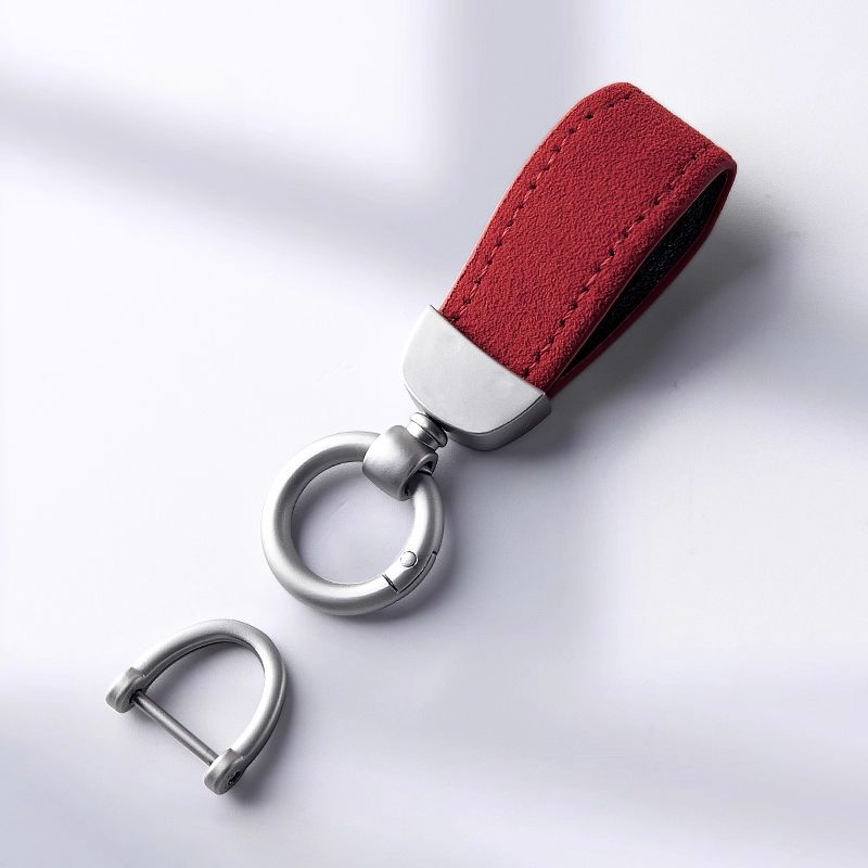 Load image into Gallery viewer, Premium Alcantara Two-Tone Matte Car Key Fob Keychain
