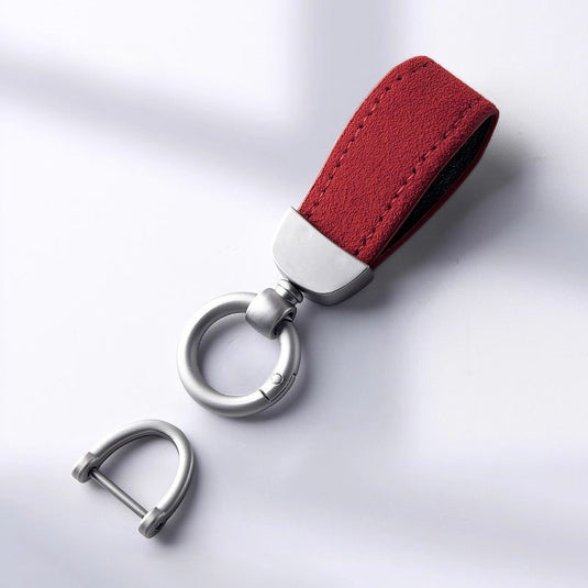 Premium Alcantara Two-Tone Matte Car Key Fob Keychain