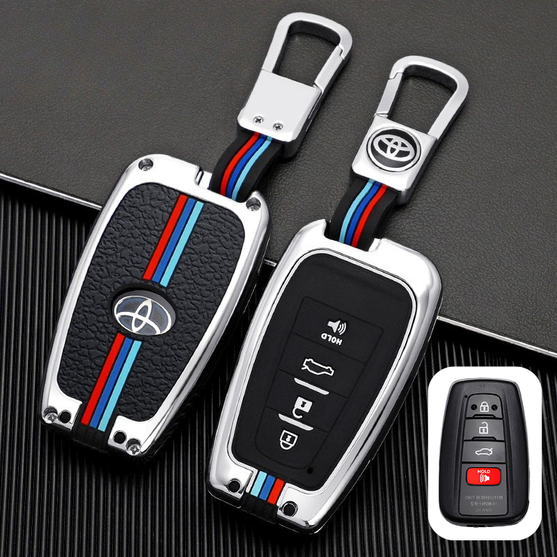 Load image into Gallery viewer, Toyota Metal Shell &amp; Soft Silicone Full Protection Car Key Fob Case Cover For Camry RAV4 Highlander Avalon C-HR Prius Corolla - i-Station Mobile Phone &amp; Electronic Device Repair and Accessories
