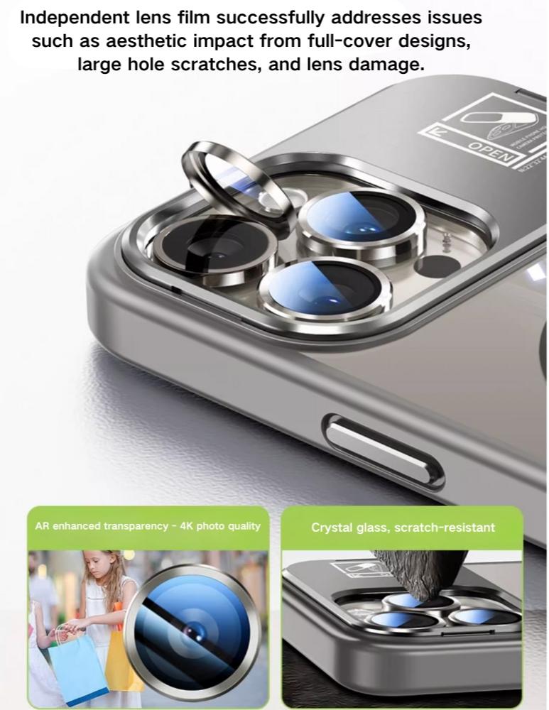 Load image into Gallery viewer, [Metal Lens Bracket] Apple iPhone 15/Plus/Pro/Max - TPU Dual Axis Matte Magnetic Protective Case
