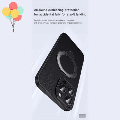 [With Phone Holder][Magsafe Compatible] Apple iPhone 16/Plus/Pro/Max - Durable Magnetic Metal Stand Full Coverage Genuine Leather Series Case - i-Station Mobile Phone & Electronic Device Repair and Accessories