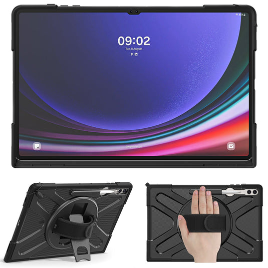 Samsung Galaxy Tab S8 Ultra & S9 Ultra 14.6" - 360 Degree Rotate Shockproof Heavy Duty Tough Stand Case Cover With  Pen Holder - Polar Tech Australia