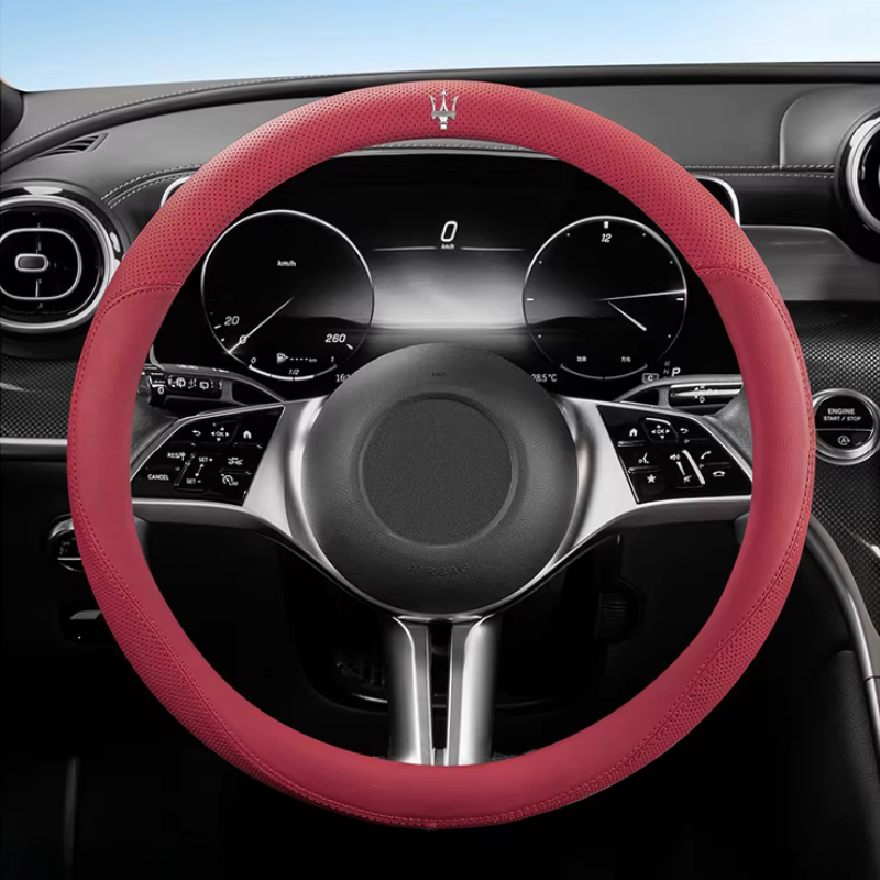 Load image into Gallery viewer, Maserati Nappa Leather Breathable Steering Wheel Cover for Quattroporte, Ghibli, Levante, MC20 - i-Station Mobile Phone &amp; Electronic Device Repair and Accessories
