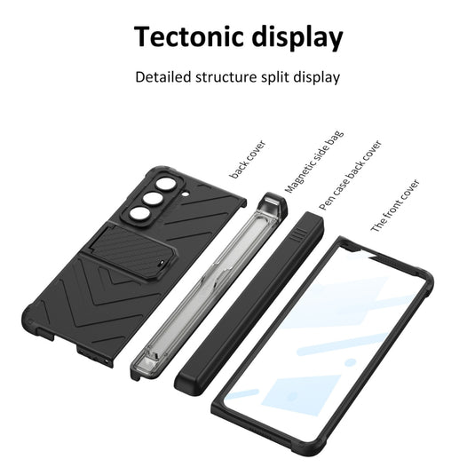 [With Pen Slot] [With Stand] Samsung Galaxy Z Fold 5(SM-F946) - Foldable Magnetic S Pen Creative Storage Armor Protective Case