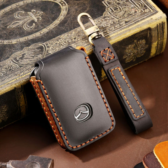 Mazda Handcrafted Genuine Leather Folding Key Protective Case For CX-5, CX-3, CX-30, CX-9