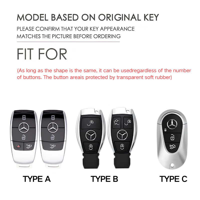Load image into Gallery viewer, Mercedes Benz Alloy + Leather Protection Car Key Fob Case Cover For Benz A, B, C, E, S, G-Class, GLA, GLB, GLC, GLE, GLS, CLA, CLS, EQC - i-Station Mobile Phone &amp; Electronic Device Repair and Accessories
